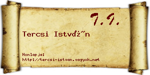 Tercsi István névjegykártya